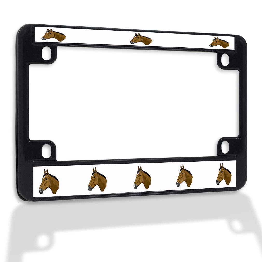 Premium Metal Insert Bike License Plate Frame - Weatherproof Motorcycle Accessories for Harley, Honda, Yamaha - Black 4-Hole Solid Design - Perfect for Cruisers, Touring Bikes & Outdoor Riding