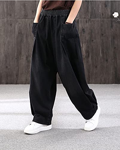 **Women's High Waist Wide Leg Jeans - Stretchy Denim Trousers with Pockets | Baggy Loose Fit Casual Pants for Everyday Wear, Work & Weekend Outfits**