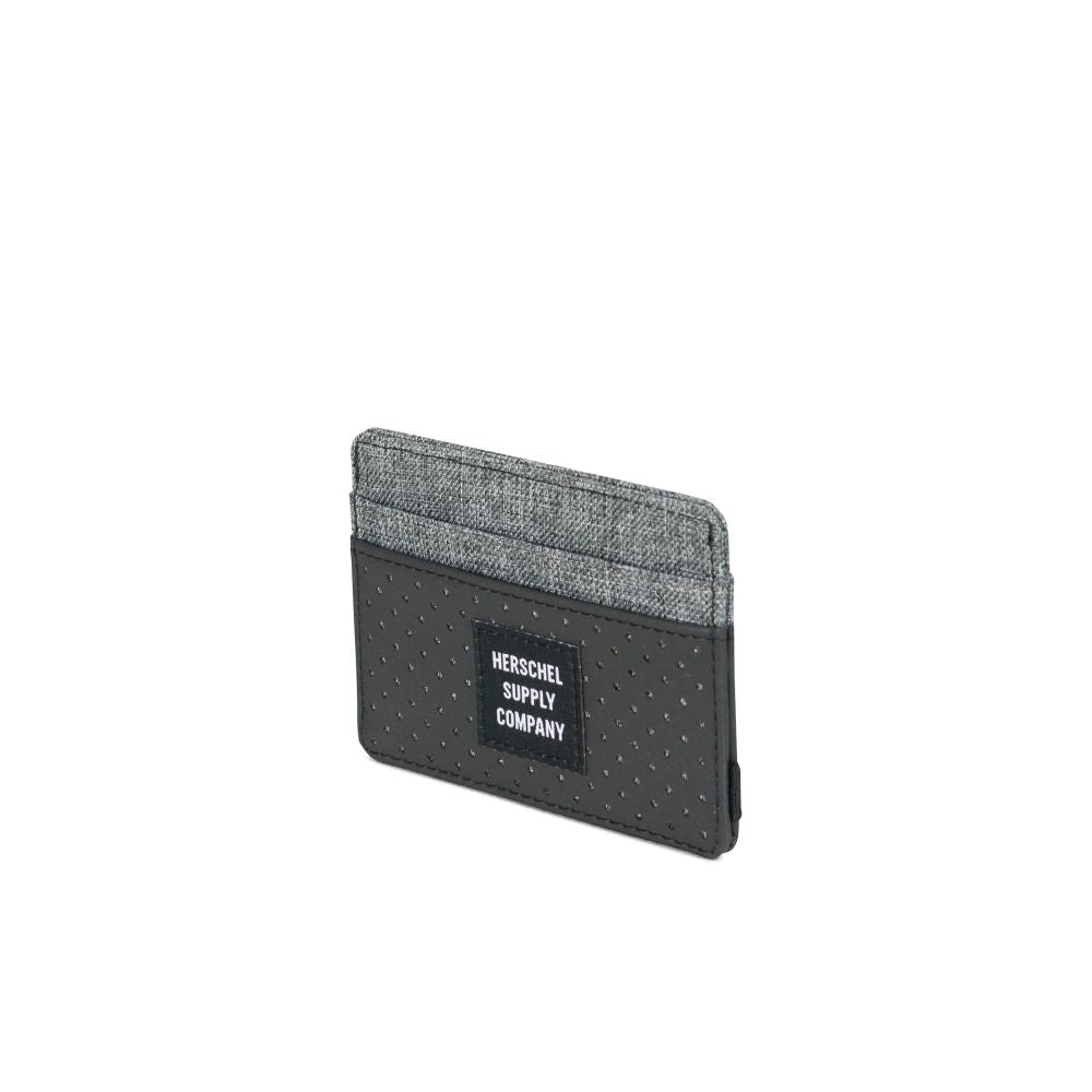 Herschel Aspect Collection Charlie Wallet - Slim RFID Blocking Bifold Wallet for Men & Women, Black/Raven Crosshatch - Perfect for Travel, Everyday Use & Minimalist Style