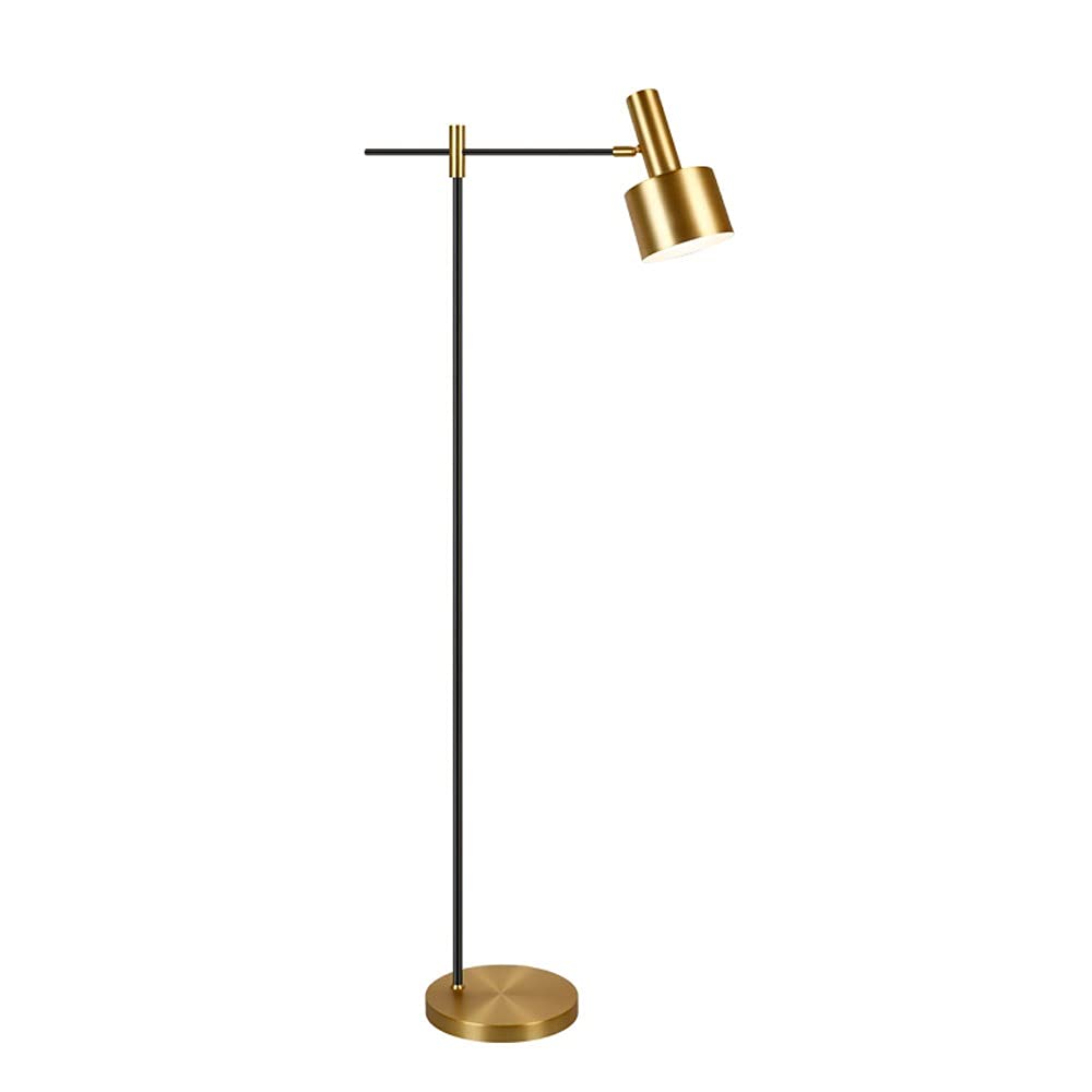 Modern Gold LED Floor Lamp - Eye-Care Vertical Standing Light with Industrial Metal Design, E27 Socket for Living Room & Bedroom | Perfect for Reading, Relaxing & Home Decor Lighting