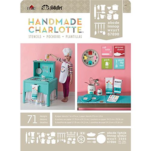 FolkArt Handmade Charlotte Paper Stencil Set 4367 - DIY Scrapbooking, Card Making, Home Decor & Kitchen Crafts - Perfect for Wall Art, Gift Wrapping & Decoupage Projects