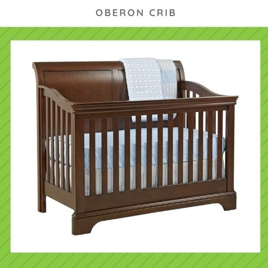 Oberon Crib Full-Size Conversion Kit with Bed Rails - Cherry Wood Finish | Perfect for Toddler to Twin Bed Transition & Nursery Room Upgrade