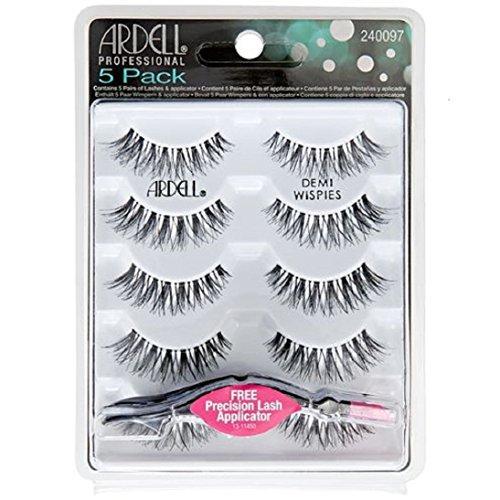 Ardell Demi Wispies False Eyelashes 5-Pack Multipack - Black Strip Lashes for Natural Look | Perfect for Daily Wear, Parties & Special Occasions