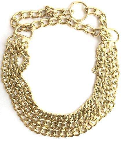 RvPaws 3-Layer Durable Dog Choke Chain Collar - 24 Inch Golden Training Collar for Large Dogs | Perfect for Obedience Training, Walking & Behavior Correction