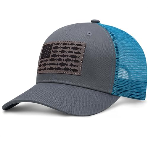 03.leather Fish-blue Grey