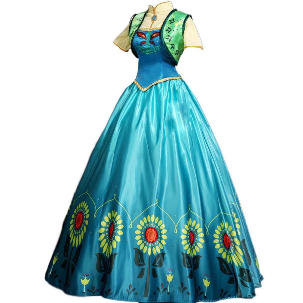 Anna Coronation Dress Costume for Women - Elegant Disney Princess Gown for Halloween, Cosplay, Themed Parties & Costume Events