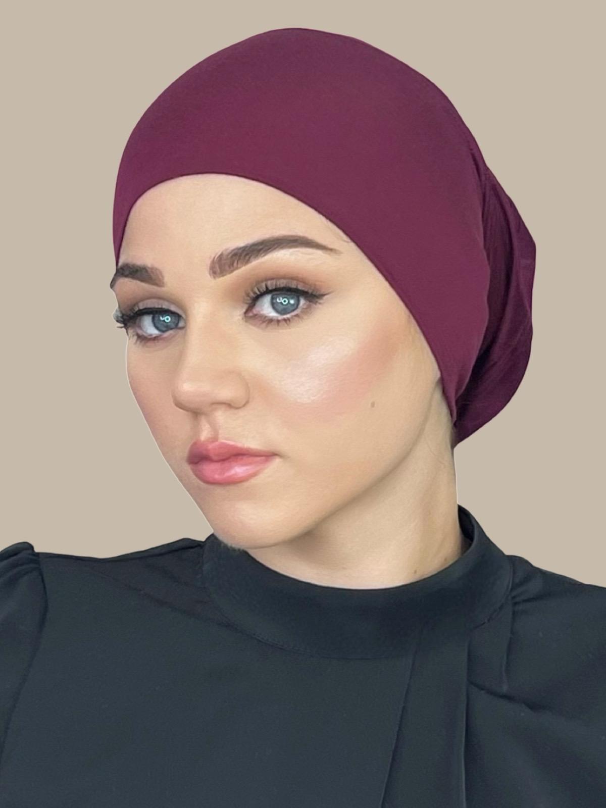 Premium Jersey Underscarf Burgundy - Soft Muslim Hijab Liner for Women - Perfect for Daily Wear, Prayer & Modest Fashion