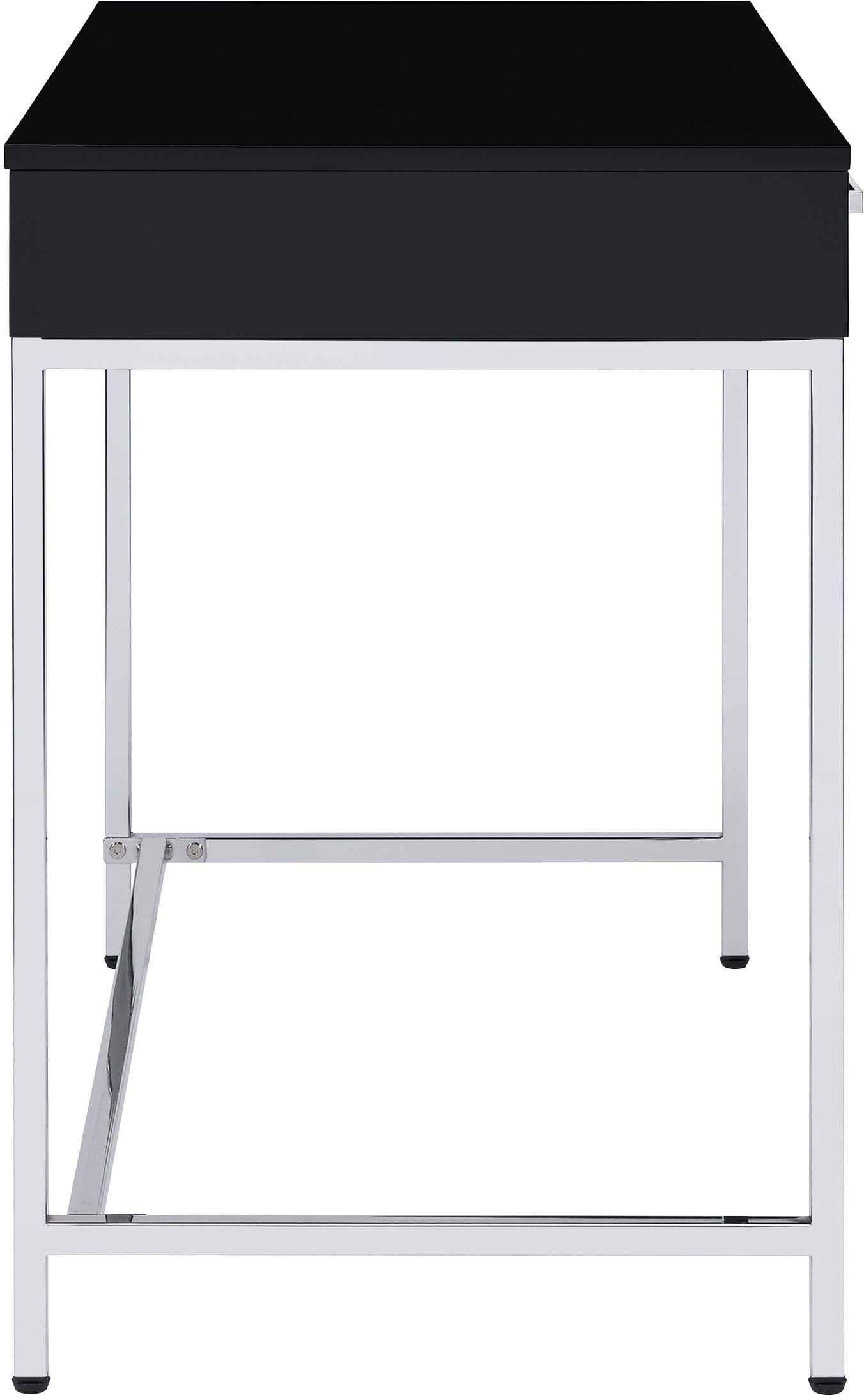 Office Star Vivos Black Writing Desk [VIV43] - Modern Home Office Desk for Work & Study, Compact Computer Desk with Durable Metal Frame, Perfect for Small Spaces & Apartments