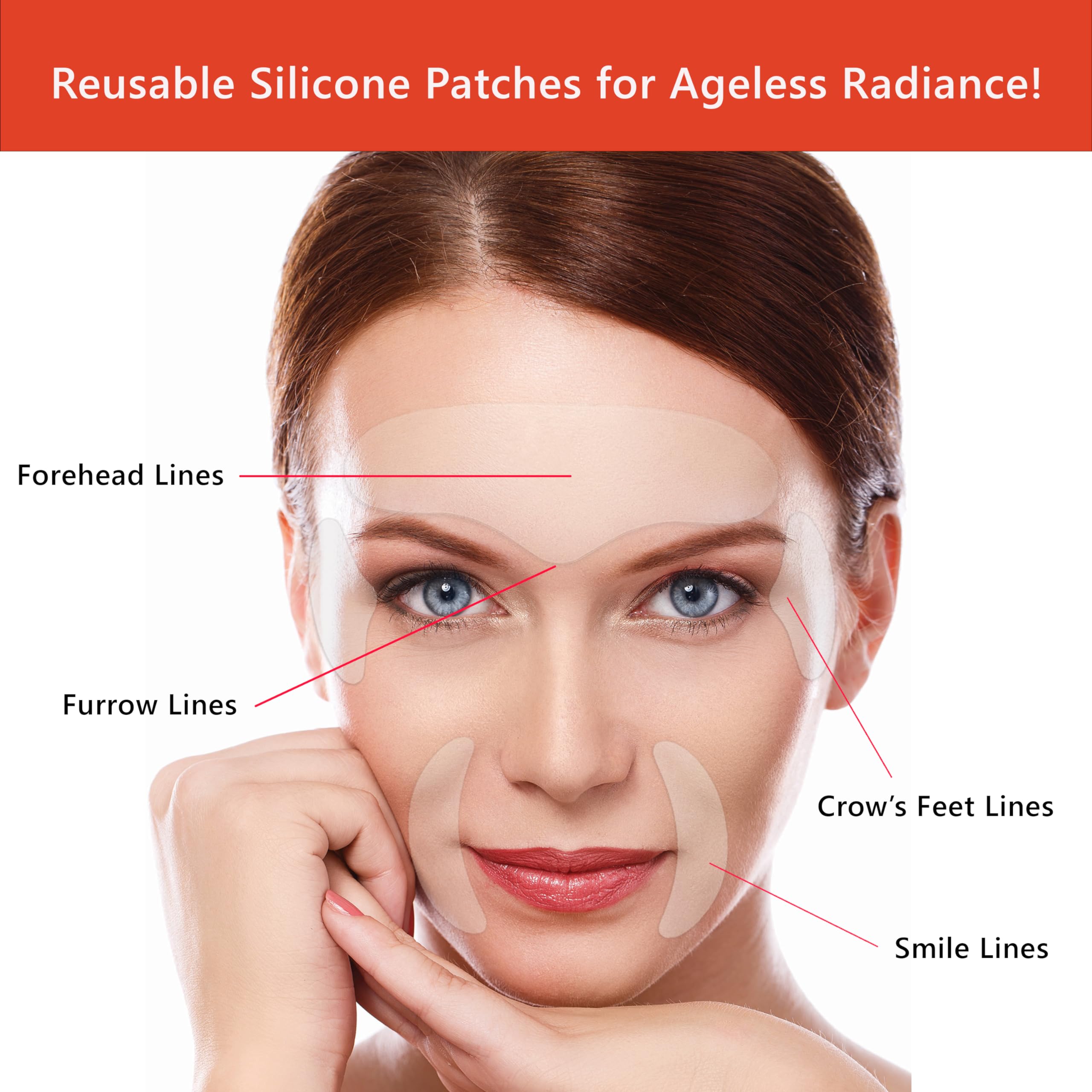 Forehead Wrinkle Patch & 4 Reusable Silicone Face Patches Set - Anti-Aging Eye & Smile Line Patches for Wrinkle Reduction, Skin Hydration & Glow Boost | Perfect for Nighttime Skincare, Travel & Daily Anti-Wrinkle Routine