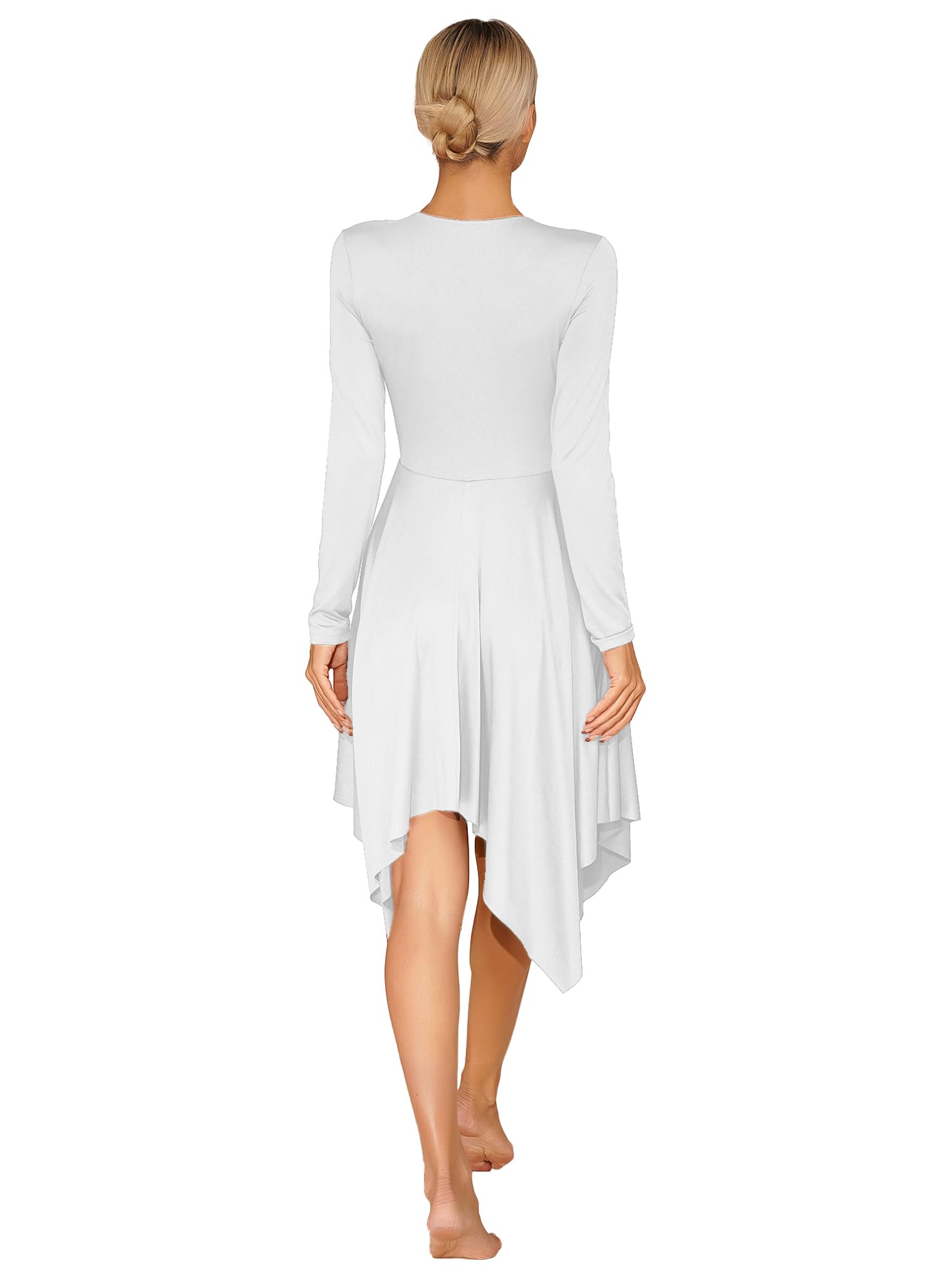 Vastwit Women's Long Sleeve Praise Dance Dress - Liturgical Worship Dancewear for Church Performances & Lyrical Worship Events