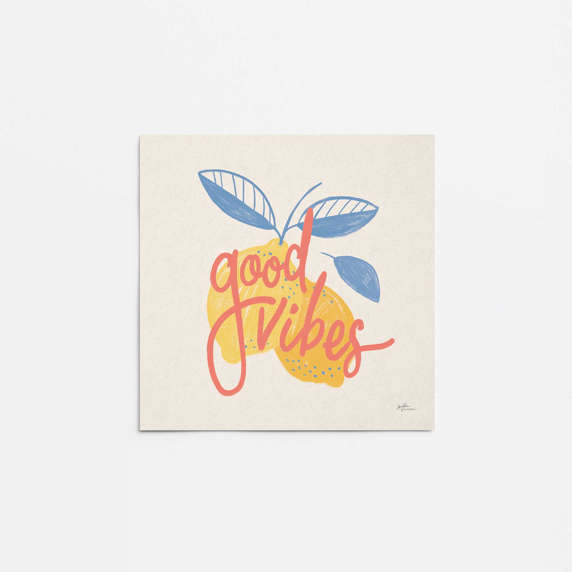 Good Vibes Lemon Poster Print - Vibrant Wall Art for Kitchen, Bathroom & Office Decor - Perfect for Home, Dorm & Gift Ideas