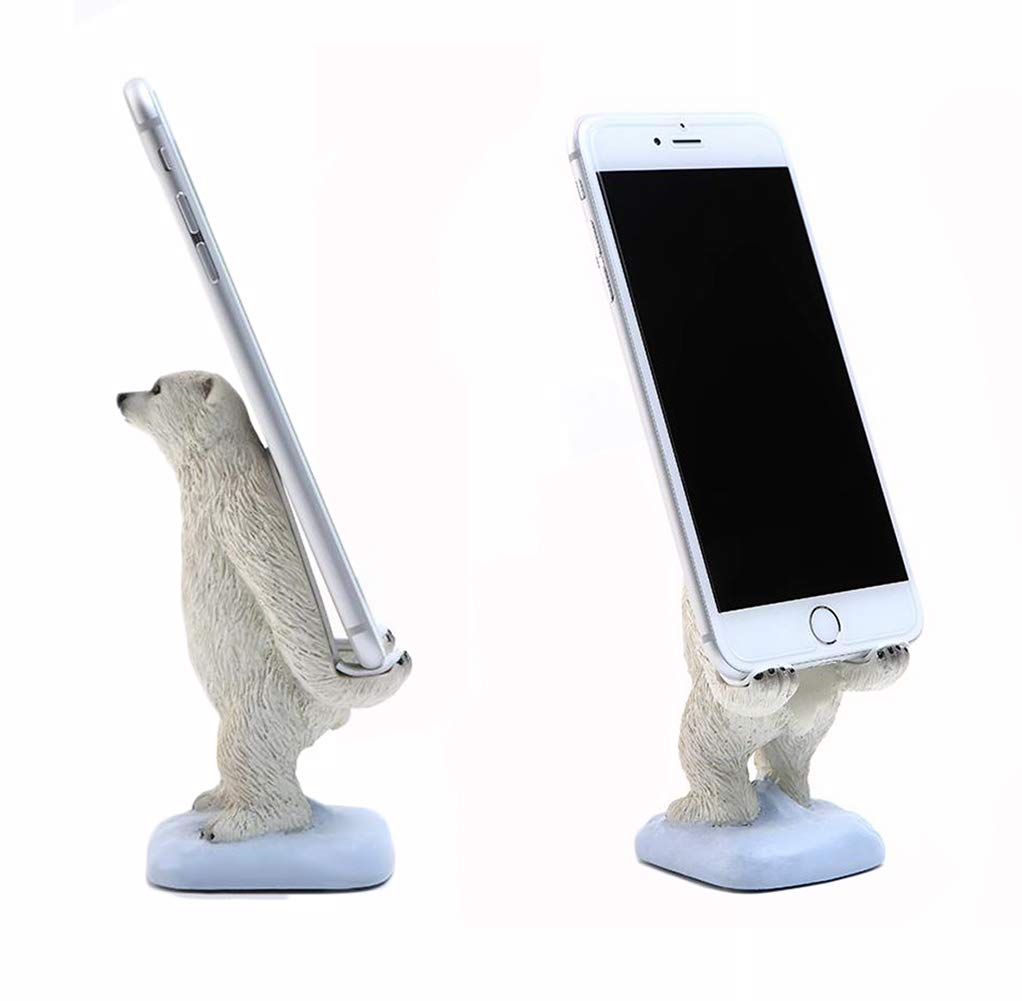 Adorable Polar Bear Phone Stand - Cute Animal Desk Holder for Smartphones & Mobile Phones | Perfect for Office Decor, Home Workspace, and Gift Ideas