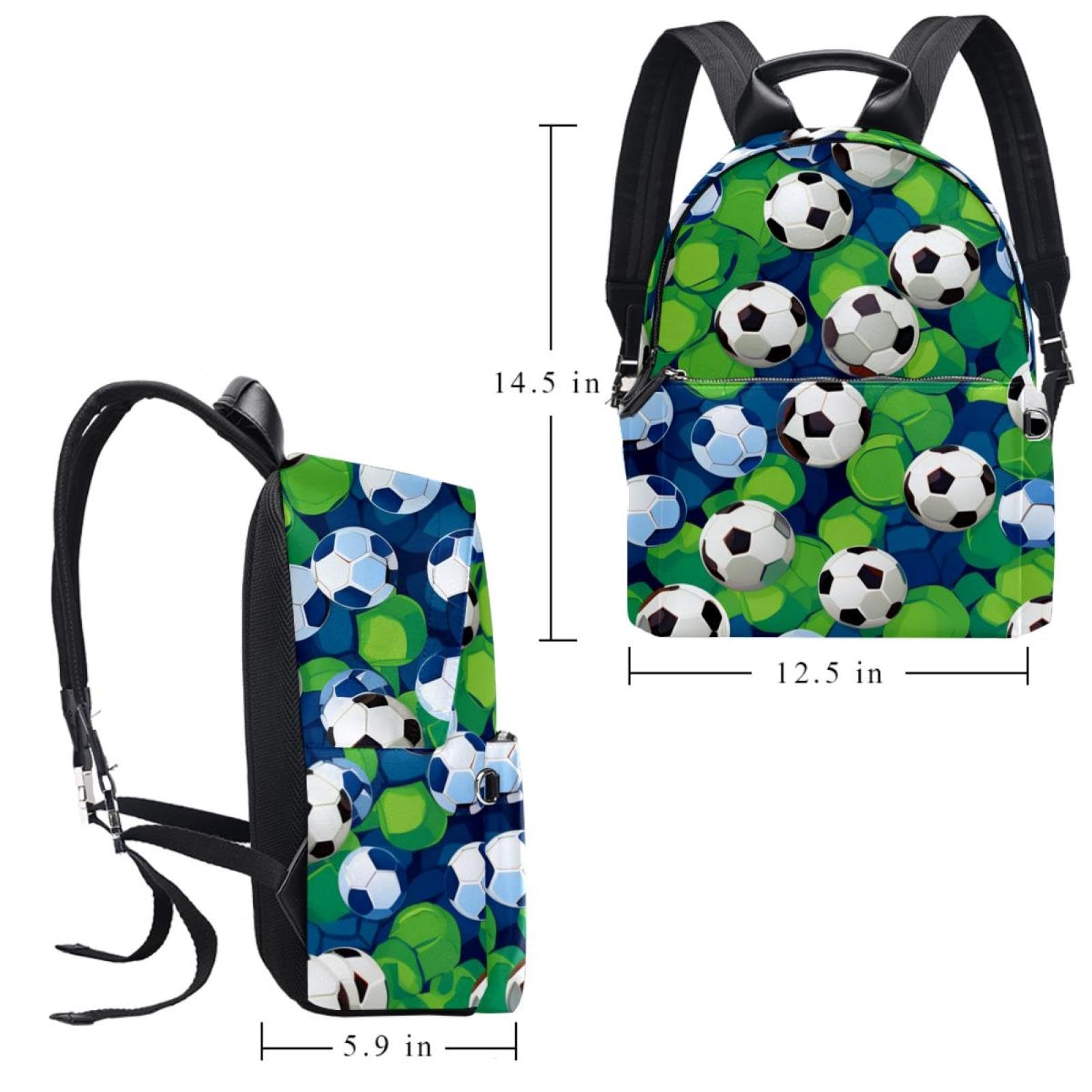 Stylish Travel Backpack for Women & Men - Durable Floral Soccer Ball Design Backpack for School, Work, Gym & Outdoor Adventures