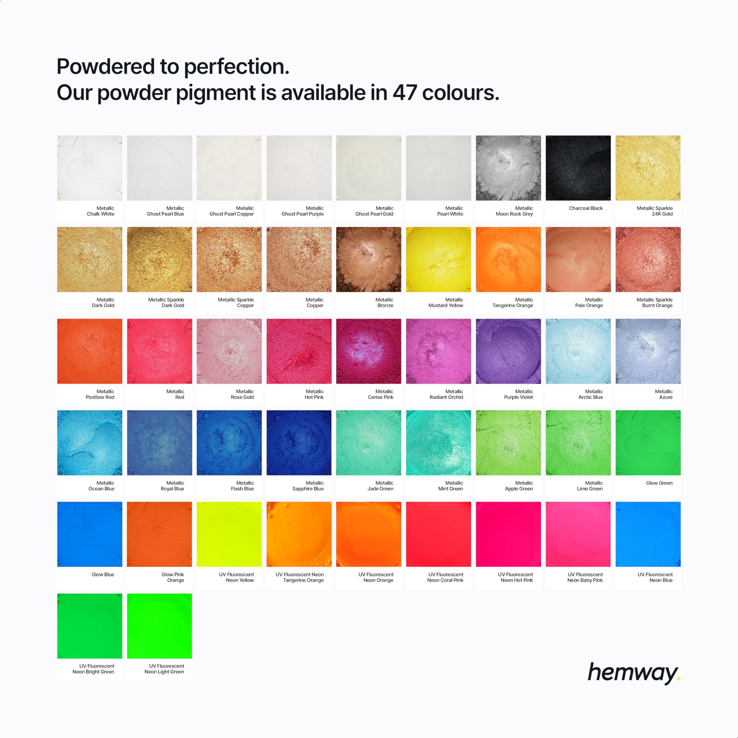 Hemway Chalk White Powder Pigment - 50g for DIY Crafts, Home Decor & Art Projects | Premium Quality Fine Pigment Powder for Painting, Resin, Soap Making & More