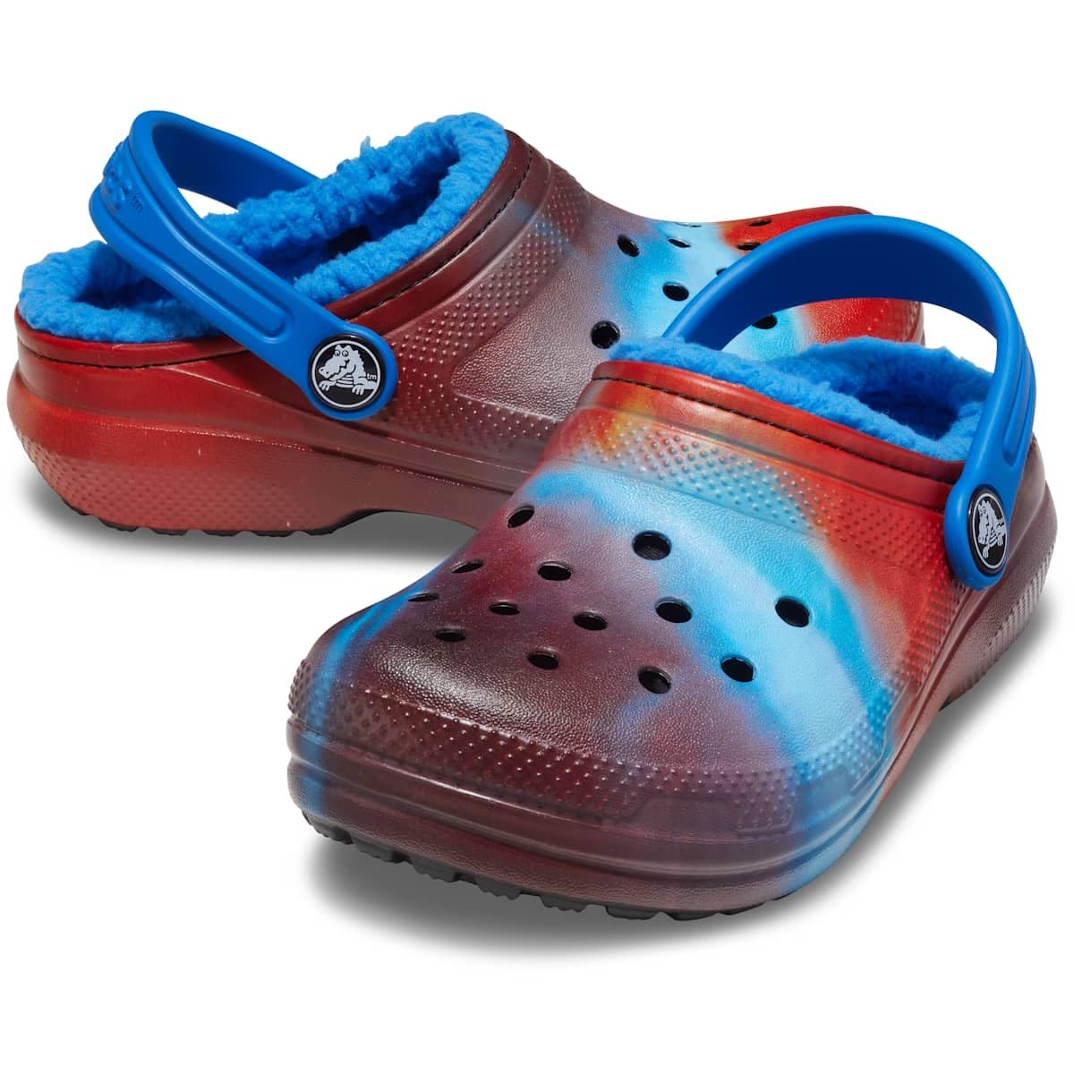 Crocs Unisex Kids' Classic Marbled Tie Dye Lined Clogs - Comfortable Slip-On Water Shoes for Boys & Girls, Perfect for Beach, Pool, and Outdoor Play