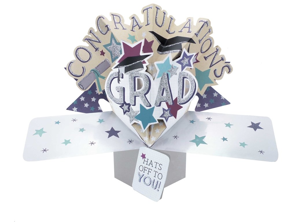 Second Nature Graduation Congratulations Pop Up Greeting Card - 3D Handcrafted Graduation Card for Students, Perfect for High School & College Graduation Gifts - POP159
