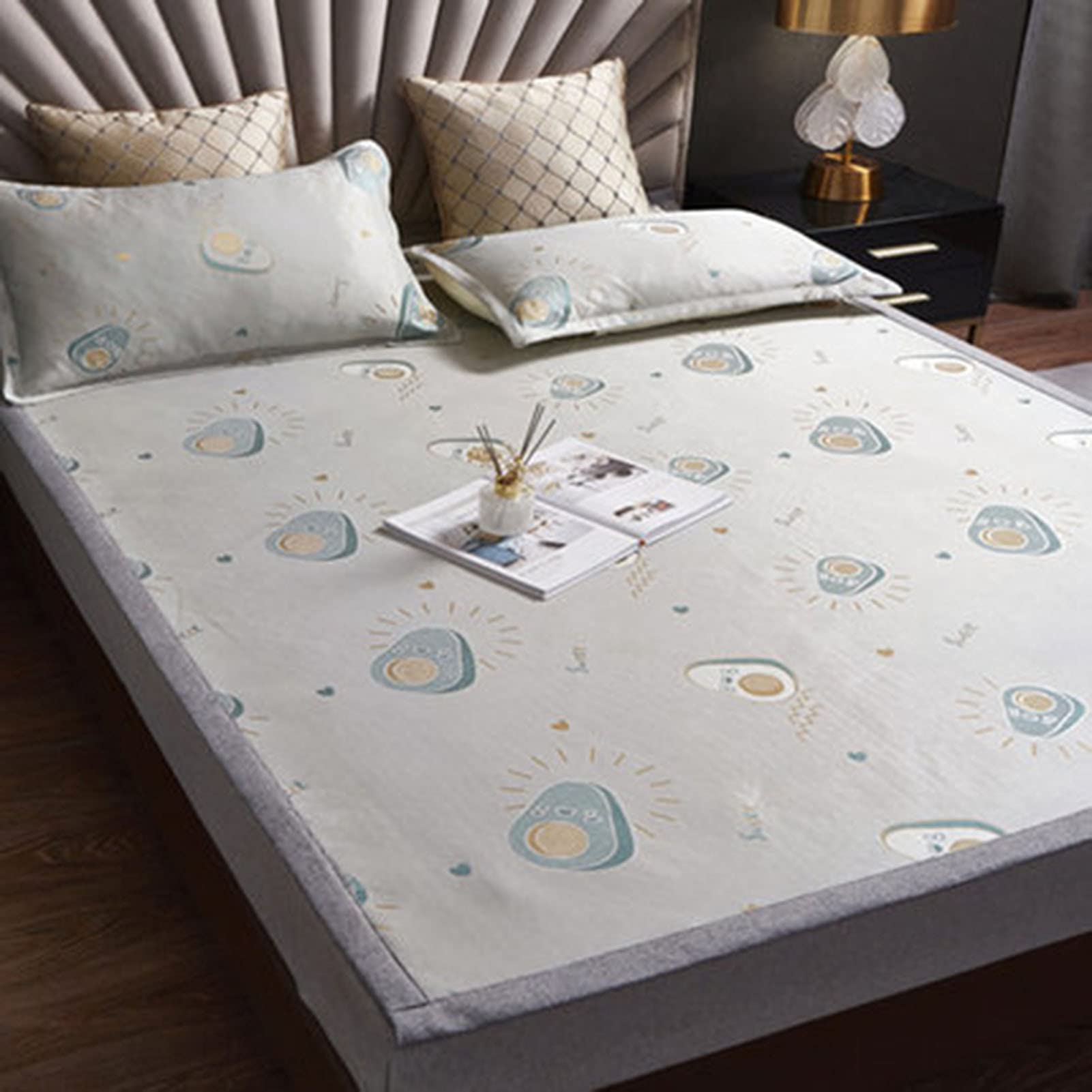XCJC Summer Ice Silk Sleeping Mat Set - Cooling Washable Mattress Topper & Lightweight Comfortable Bed Sheet | Machine Washable AC Mat for Hot Sleepers, Bedroom & Travel Use