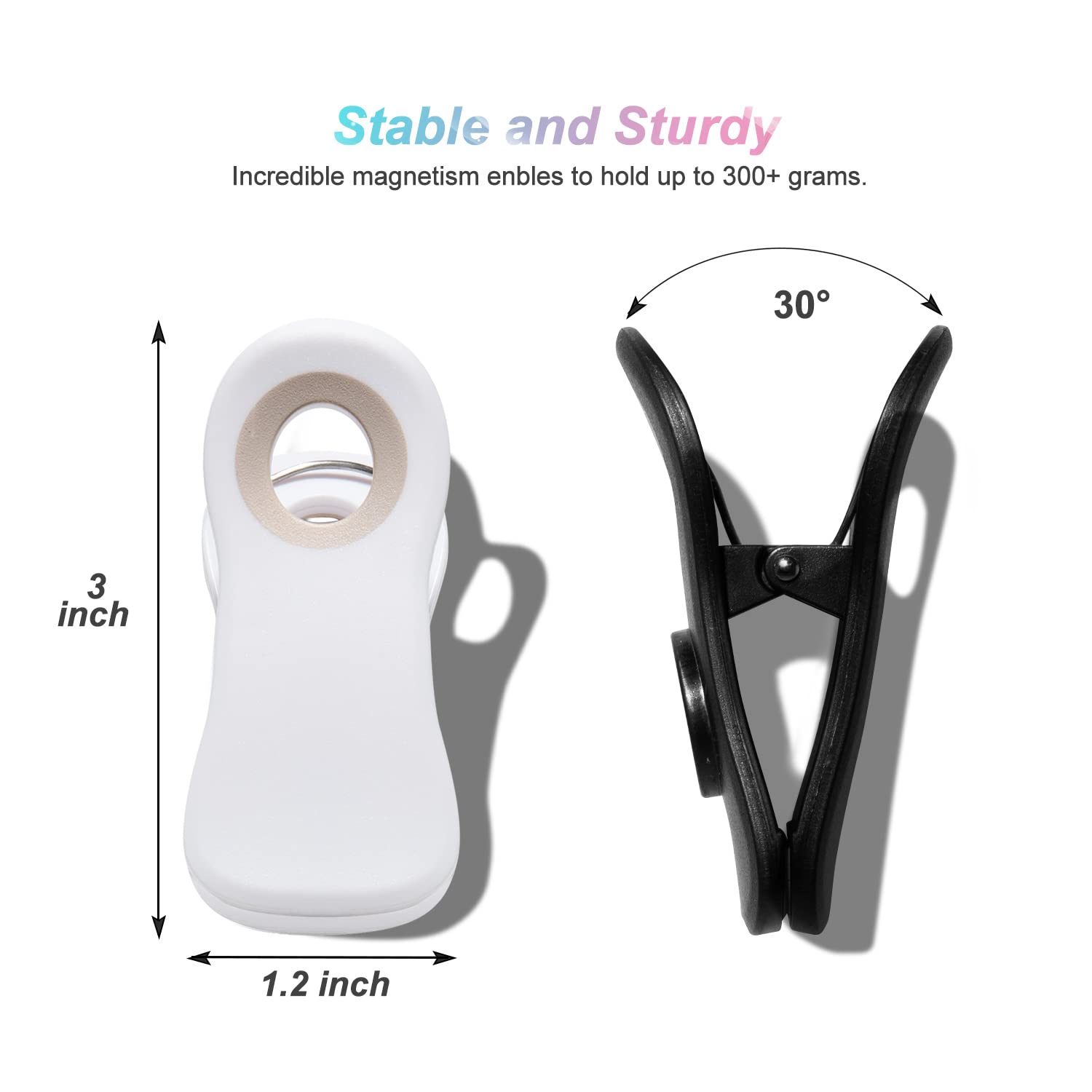 Multi-Purpose Magnetic Clips for Kitchen & Office - Strong Chip Bag Clips, Refrigerator Magnets for Food Storage, Bread Bags, Snack Packaging (10-Pack, Black & White) - Perfect for Organizing Pantry, Fridge & Workspace