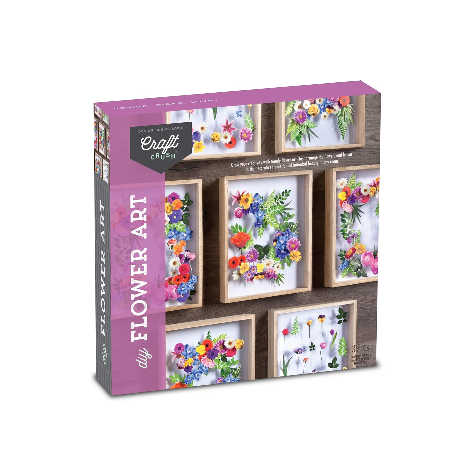 DIY Flower Craft Kit for Teens & Adults - Create Stunning Paper Flower Wall Art & Faux Flower Terrarium - Includes Precut Paper Flowers & Glue - Perfect for Home Decor, Gift Giving & Creative Relaxation