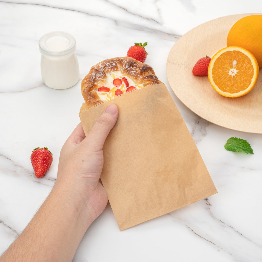 Premium Kraft Paper Bags 7x5 Inches - 100 Count Eco-Friendly Gift Bags for Parties, Weddings, Retail Packaging & Favor Bags