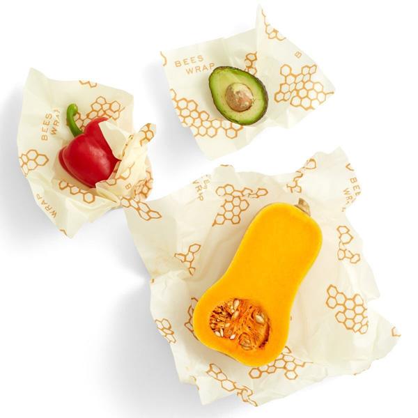 Eco-Friendly Beeswax Food Wraps (3 Pack) - Reusable & Sustainable Alternative to Plastic Wrap for Fresh Food Storage, Lunch Packing, and Meal Prep