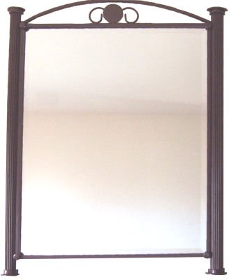 Roman Beveled Wrought Iron Mirror - Vintage Wall Decor for Living Room, Bedroom & Entryway - Antique Style Home Accent