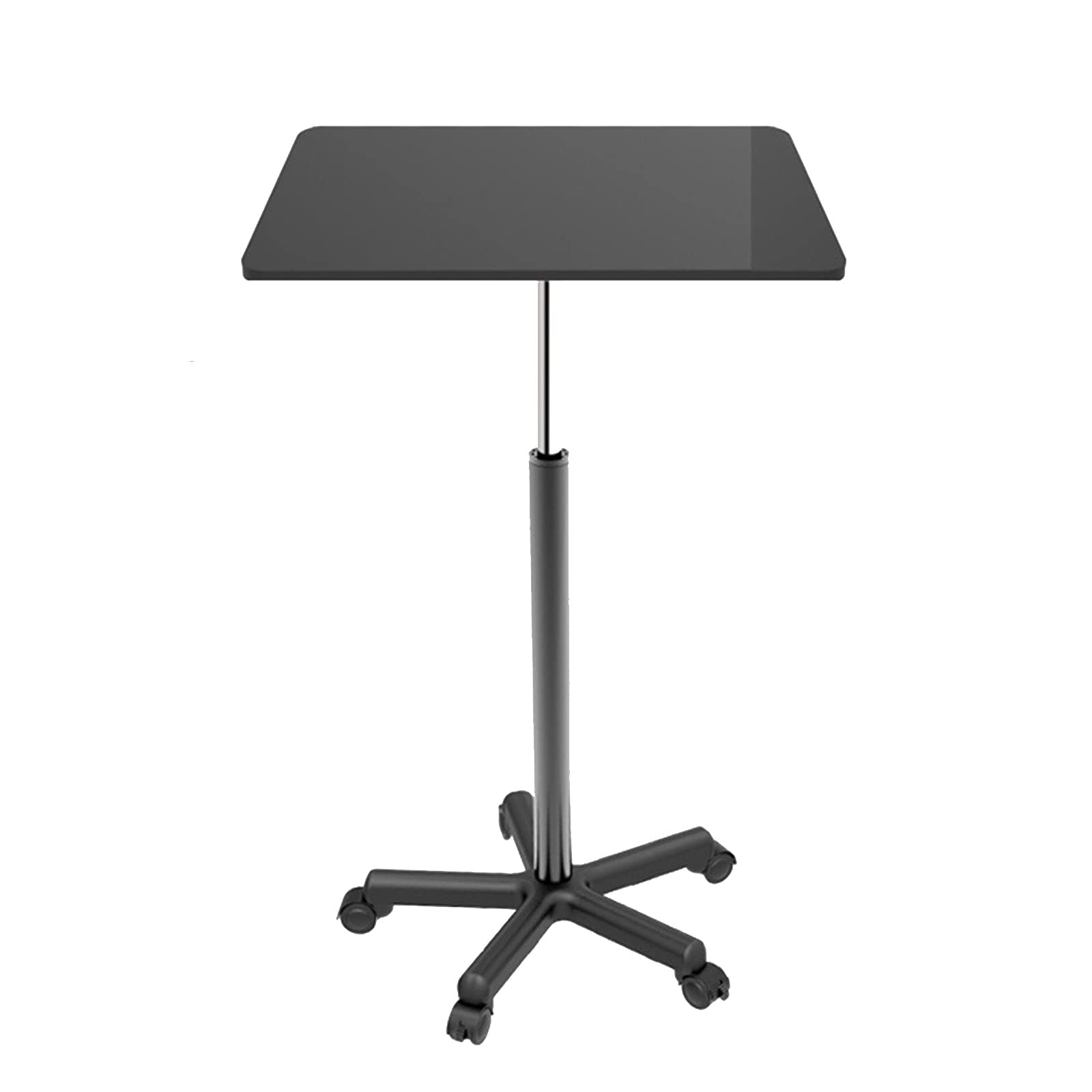 **DUTUI Adjustable Height Rolling Laptop Desk - Mobile Computer Cart with Pneumatic Lift, Folding Design, Black - Perfect for Home Office, Gaming & Workspace**