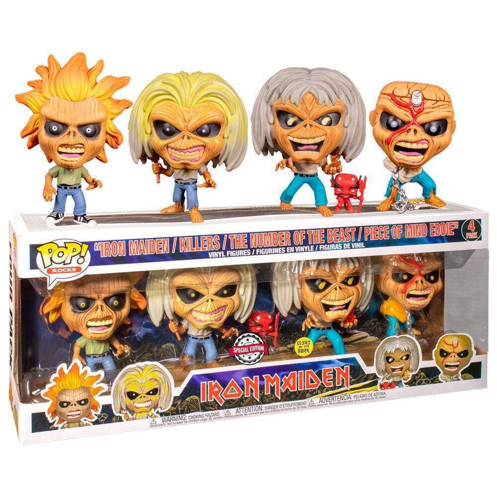 Funko Pop! Vinyl Figure - Iron Maiden Eddie Glow in The Dark Exclusive (S.W.A.T. 4) | Collectible Music Merchandise for Fans & Home Decor | Perfect for Bedroom, Office Display & Gift for Rock Music Lovers
