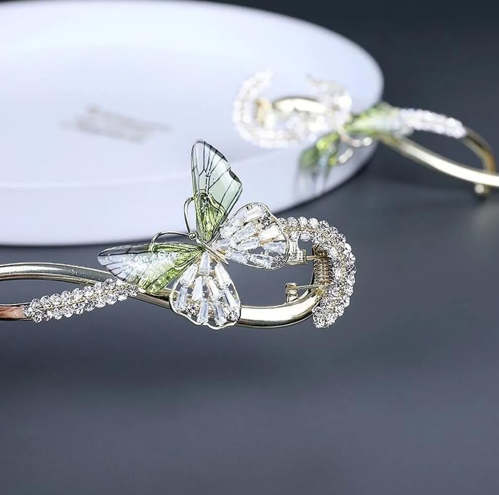 Vintage Butterfly Pearl Hairpin - Korean Style Hair Clip for Women, Party & Wedding