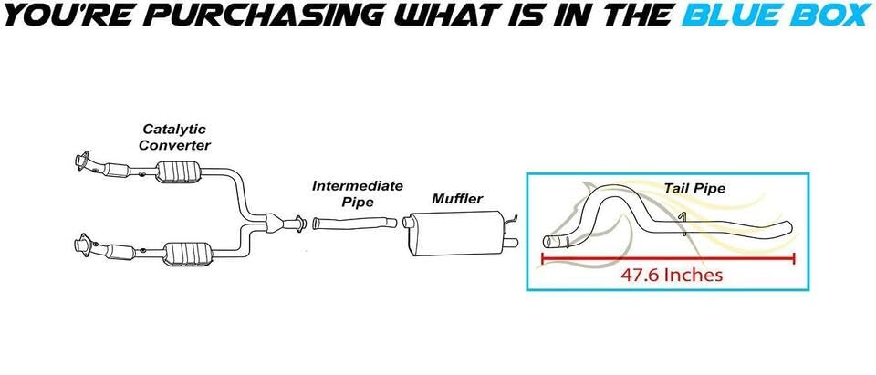 Stainless Steel Exhaust Tail Pipe for 1999-2004 Ford Mustang 3.8L 3.9L V6 - Includes Clamp & Hardware - High Performance Muffler Tip - Perfect for Car Enthusiasts & Street Racing Upgrades
