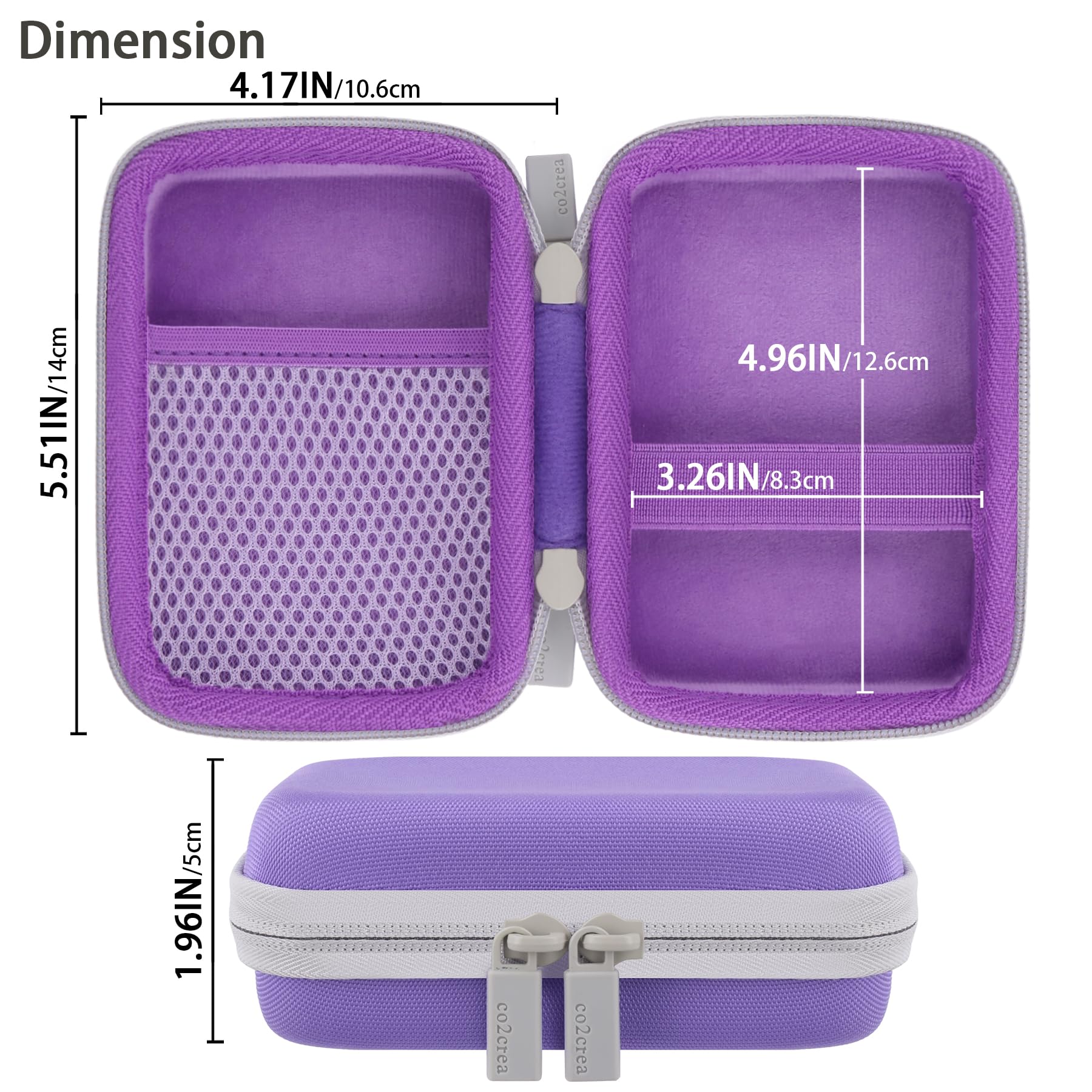 CO2CREA Durable Hard Case for HP Sprocket Portable 2x3