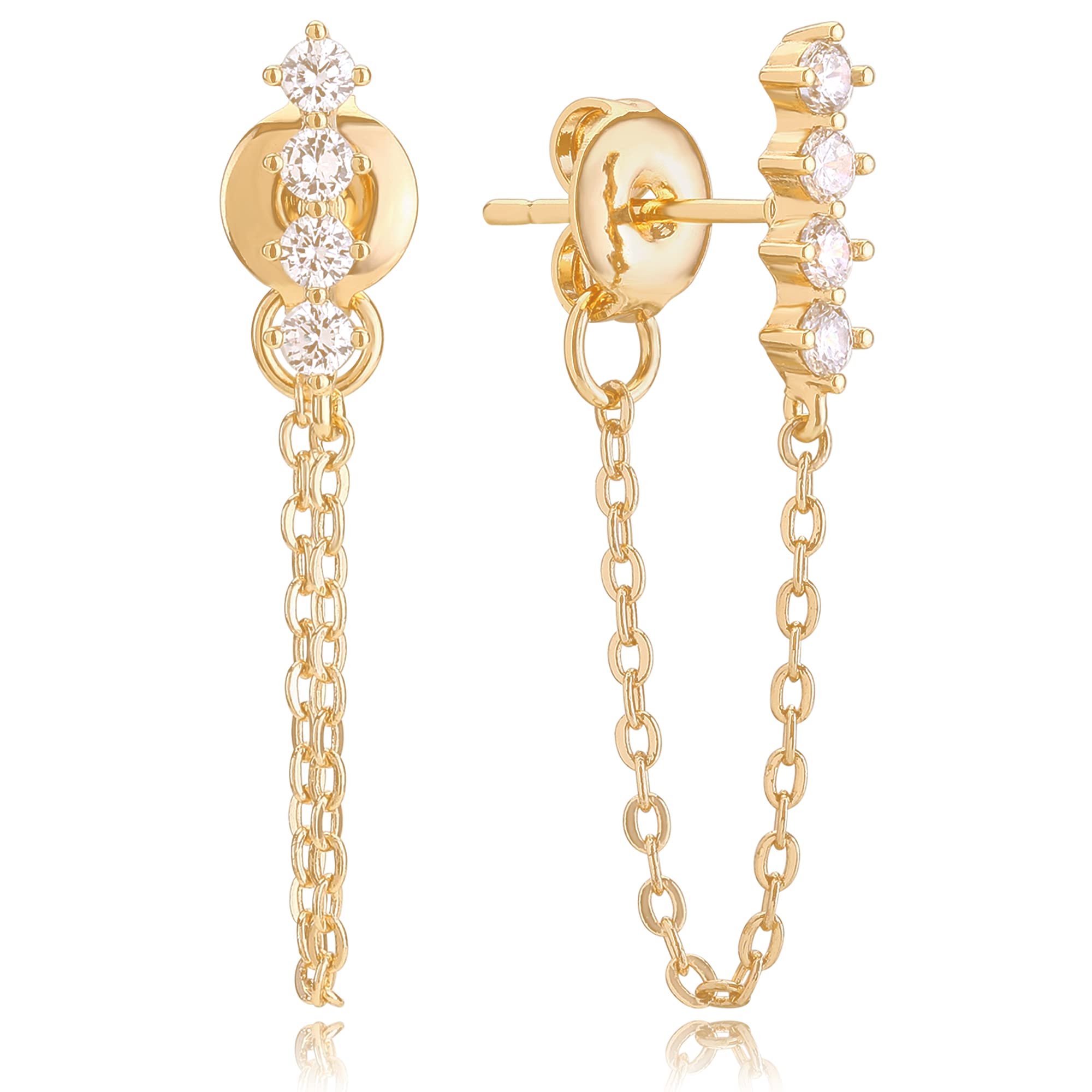 CPAKI 14K Gold Plated Huggie Hoop Earrings Set for Women & Girls - Hypoallergenic Dainty Personalized Jewelry Gift for Birthday, Anniversary & Everyday Wear