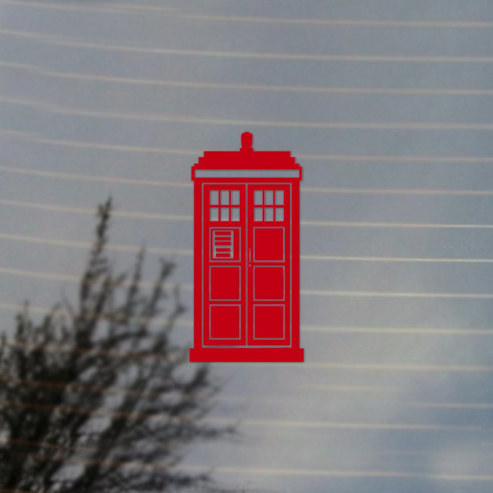 Doctor Who Tardis Vinyl Decal Sticker - Real Red Color for Cosplay, Fan Gear & Wall Art - Perfect for Laptops, Cars, Windows & DIY Projects