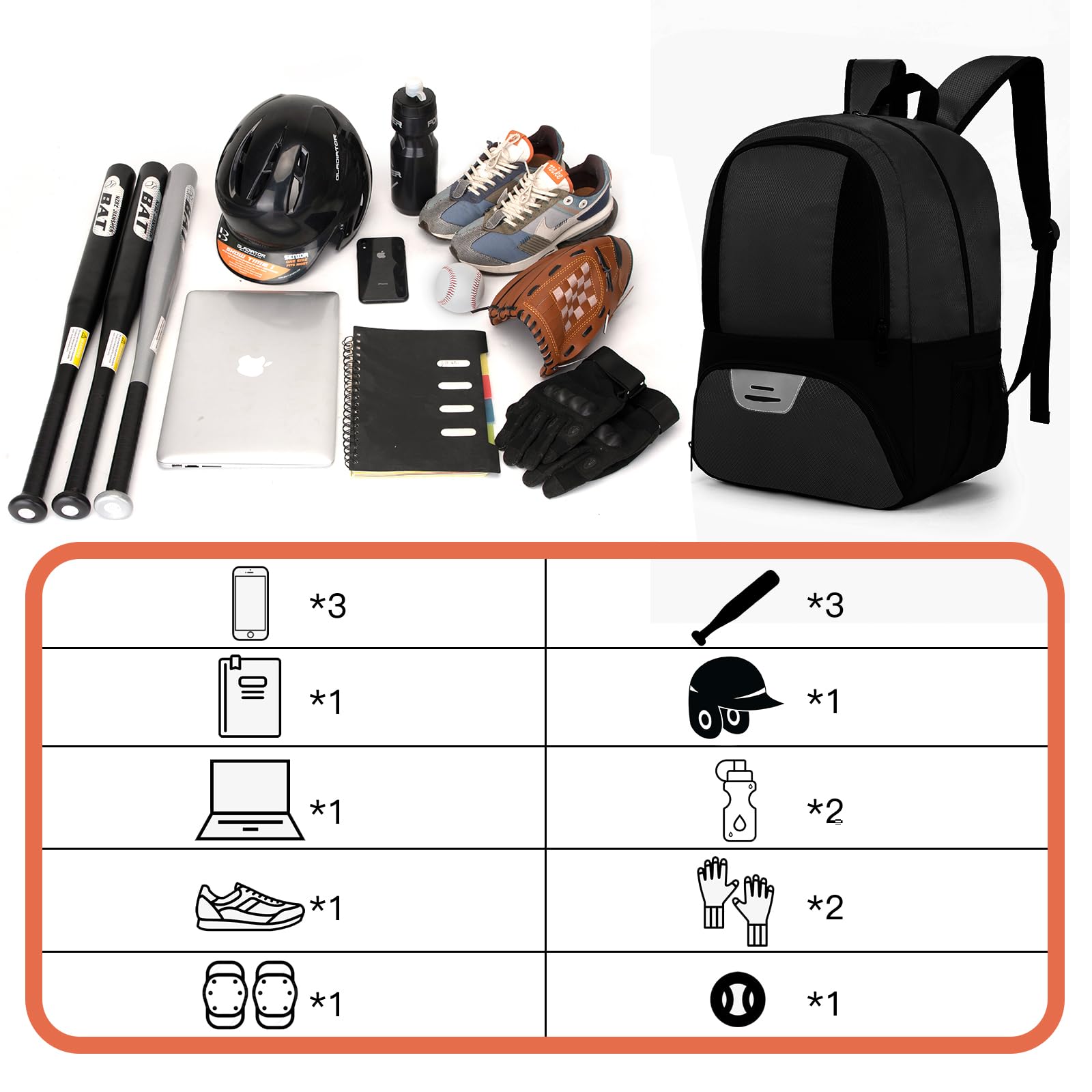 Youth Soccer Backpack with Shoe Compartment - Sport Equipment for Football Volleyball Basketball Training