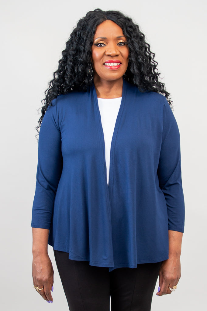Kathy Jacket - Soft Bamboo Fabric Indigo Blue Women's Lightweight Jacket for Casual Wear & Outdoor Activities