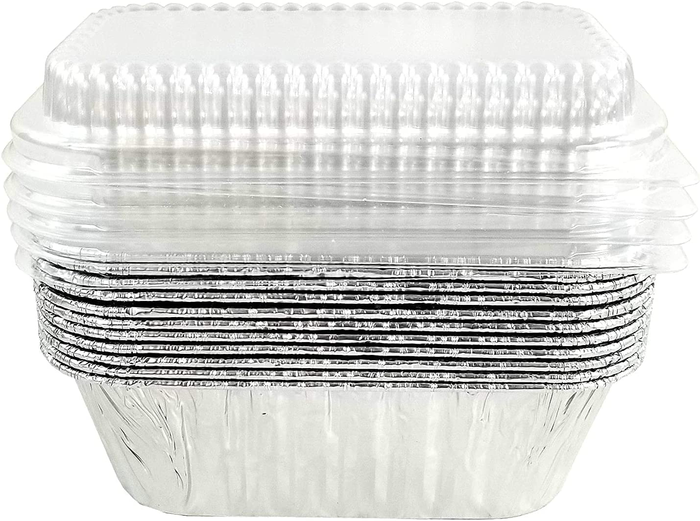 Handi-Foil 1 lb. Aluminum Foil Mini Loaf Pans with Clear Dome Lids - Pack of 25 | Perfect for Baking Bread, Cakes & Desserts | Great for Home, Bakery & Catering Use