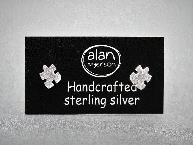 Sterling Silver Puzzle Stud Earrings - Unique Geometric Design for Women & Girls - Perfect for Gifts, Parties & Everyday Wear