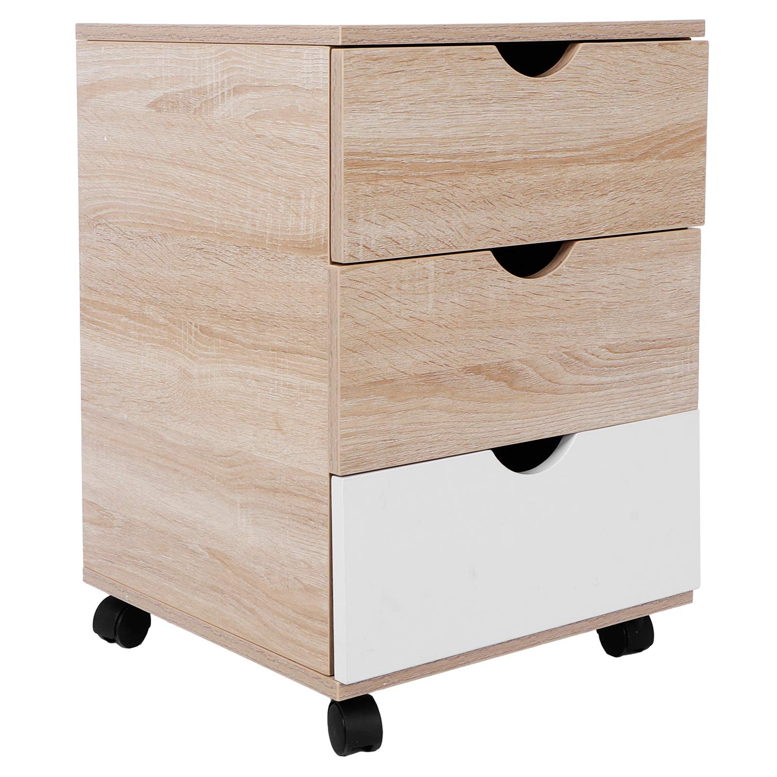 EVTSCAN Mobile Nightstand with 3 Drawers - Rolling Bedside Table, File Storage Cabinet for Bedroom, Home Office & Small Spaces - Perfect for Apartment Living, Dorm Rooms & Guest Bedrooms