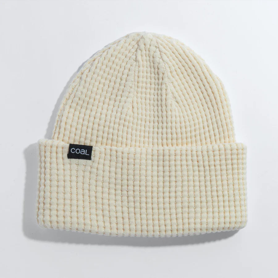 Coal 2025 Crossover Beanie - Off White Unisex Winter Hat for Men & Women | Warm Knit Skull Cap for Outdoor Activities, Skiing, and Snowboarding
