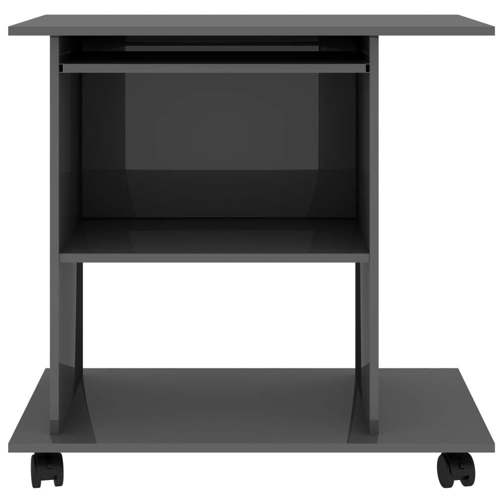Modern High Gloss Gray Computer Desk 31.5