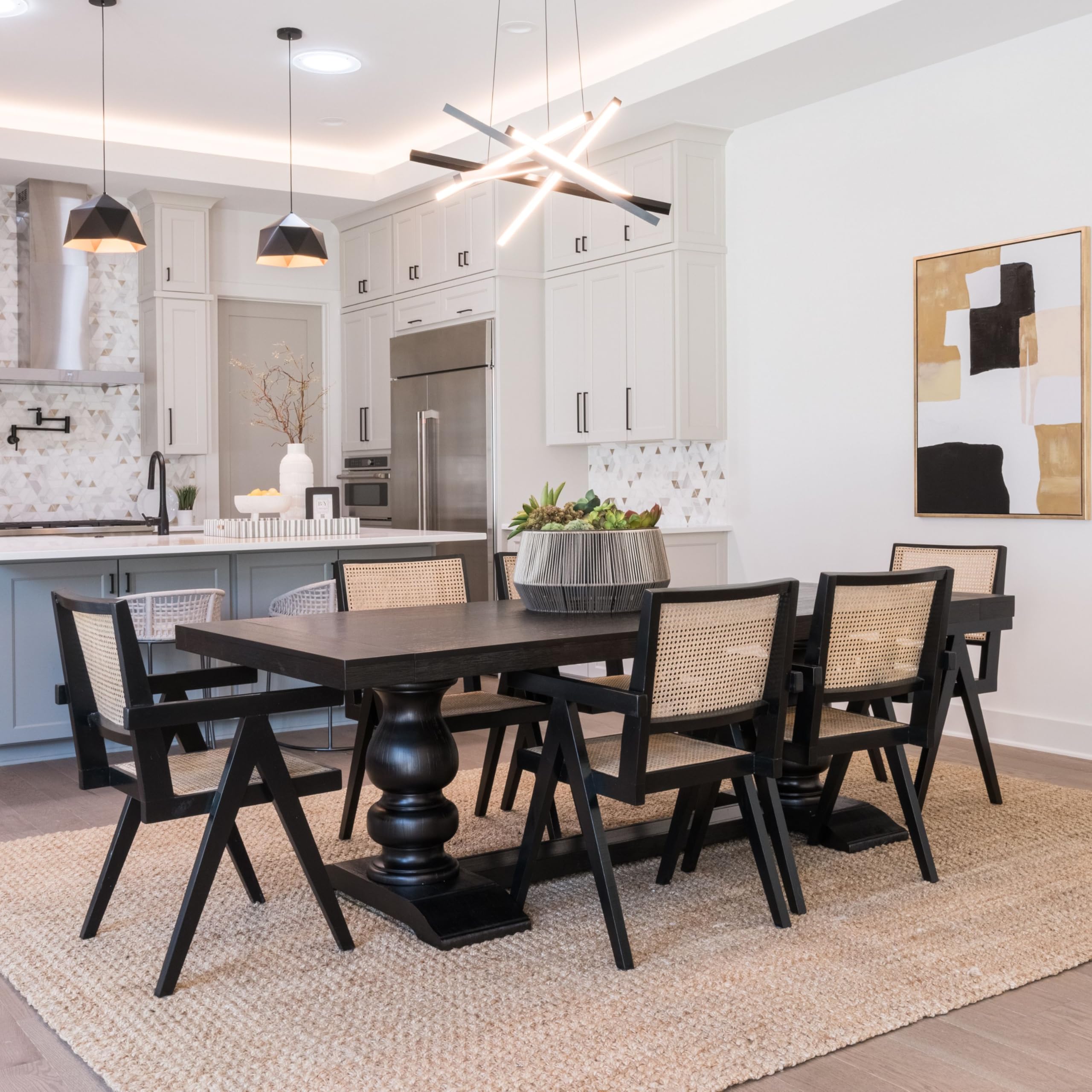 NPD Furniture and More Bordeaux Dining Chair - Natural Wood Finish - Modern Farmhouse Style - Perfect for Dining Room, Kitchen, or Breakfast Nook