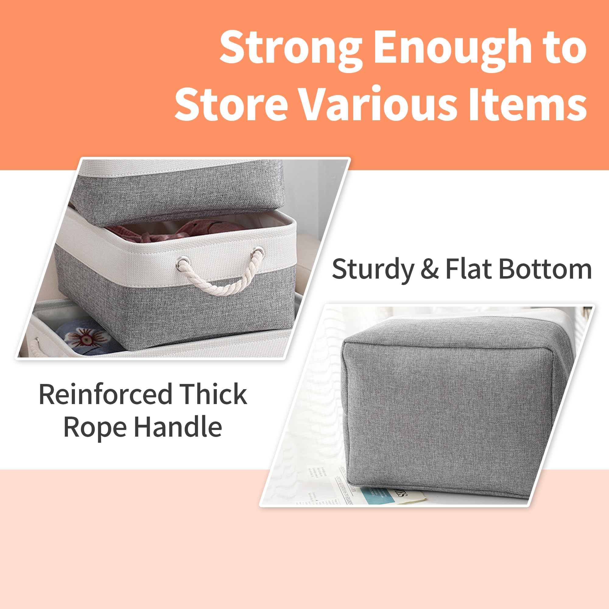 4-Pack Large Fabric Storage Bins with Bags | Closet Organizer for Clothes & Toys | Home & Nursery Storage Solution