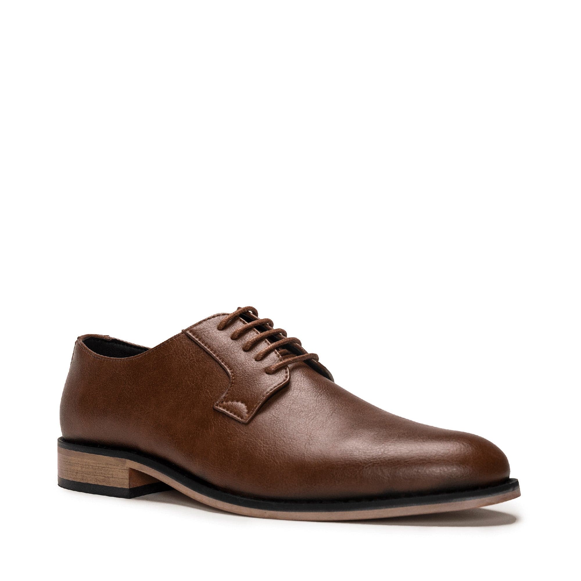 Jake Men's Vegan Leather Blucher Shoes - Brown Casual Loafers for Business, Office & Everyday Wear | Comfortable Slip-On Dress Shoes for Men