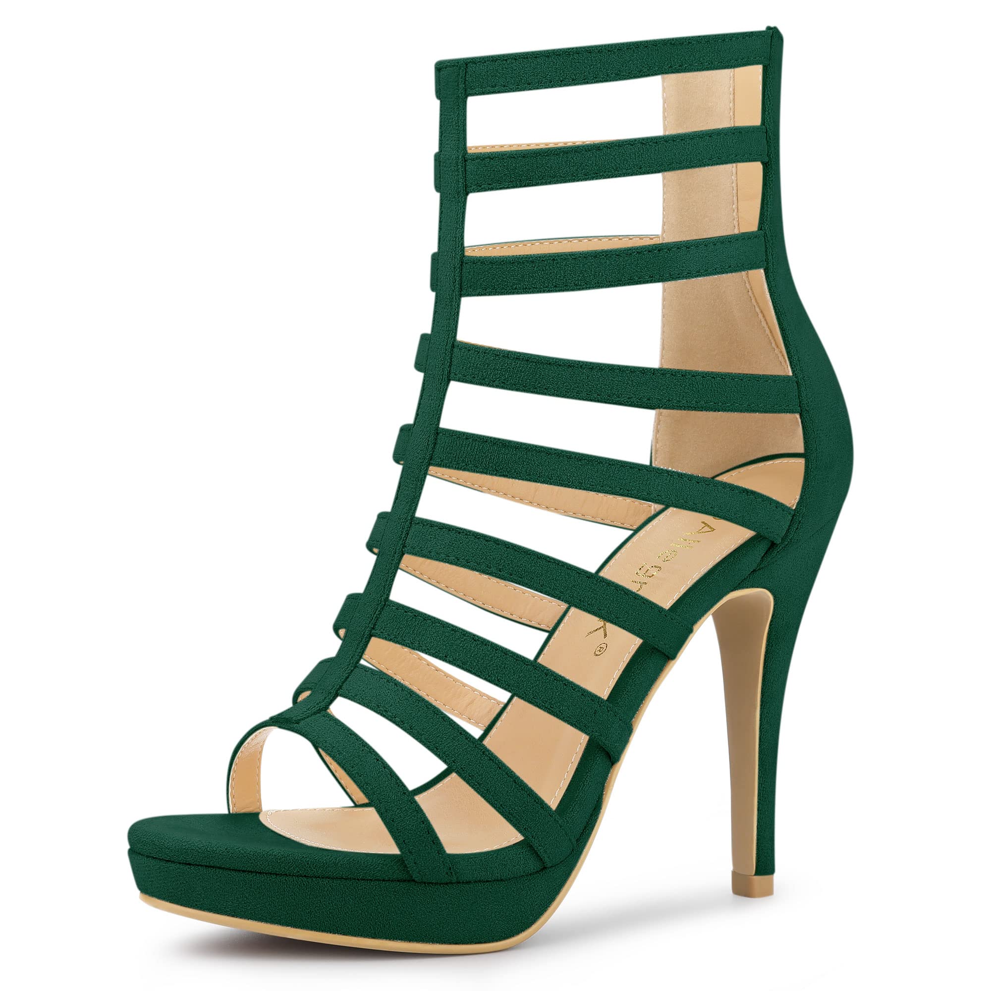 Allegra K Women's Strappy Gladiator Heel Sandals - Stiletto Platform High Heels for Women | Perfect for Parties, Weddings & Night Out