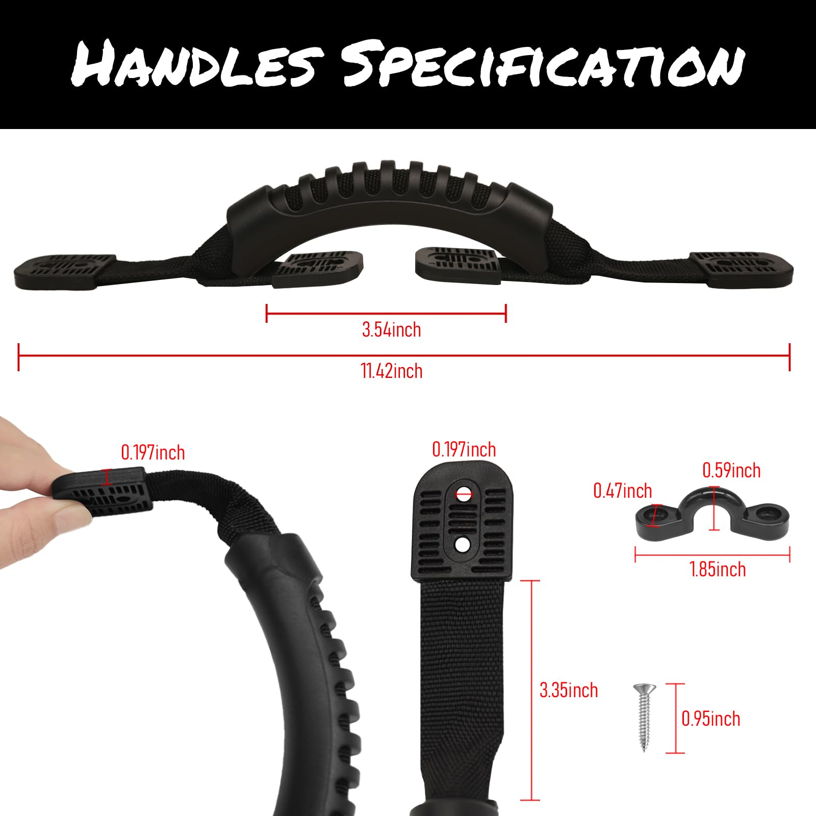 4PCS Kayak Carry Handles with 6 C-Shaped Buckles - Durable Kayak Replacement Handles for Easy Transport - Lifetime Kayak Accessories - Perfect for Kayaking, Fishing & Water Sports Adventures