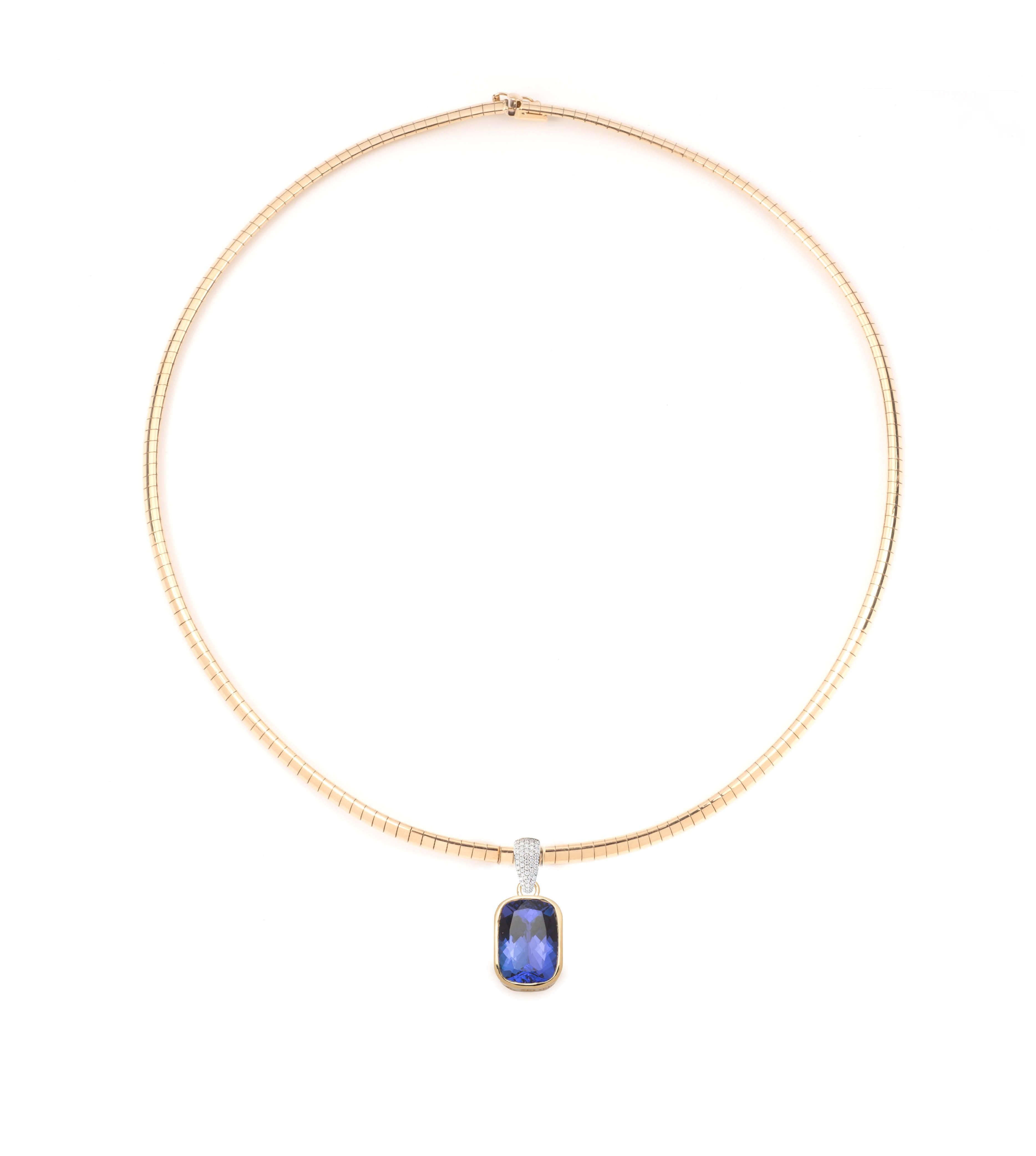 6.65 Carat Tanzanite Necklace - Unique Small Sleek Collar Pendant with Internal Compass Design | Perfect for Anniversary Gifts, Date Nights & Special Occasions