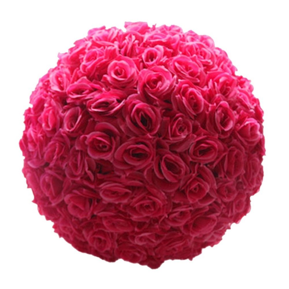 Bluelans® 8 Inch Artificial Silk Rose Ball - Hot Pink Wedding Bouquet, Party & Home Decor Centerpiece for Bridal Shower, Baby Shower, and Table Decorations