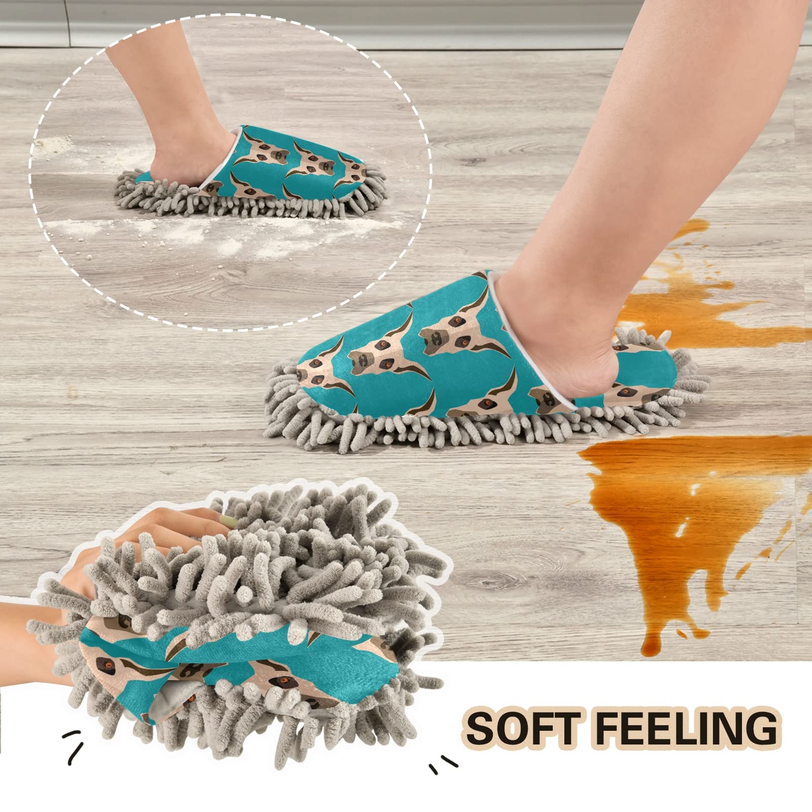 Oyihfvs Mop Slippers - Unisex Cleaning Shoes for Home & Spa, Dusting House Slippers Size M-L | Perfect for Floor Cleaning, Pet Hair Removal & Relaxing Footwear