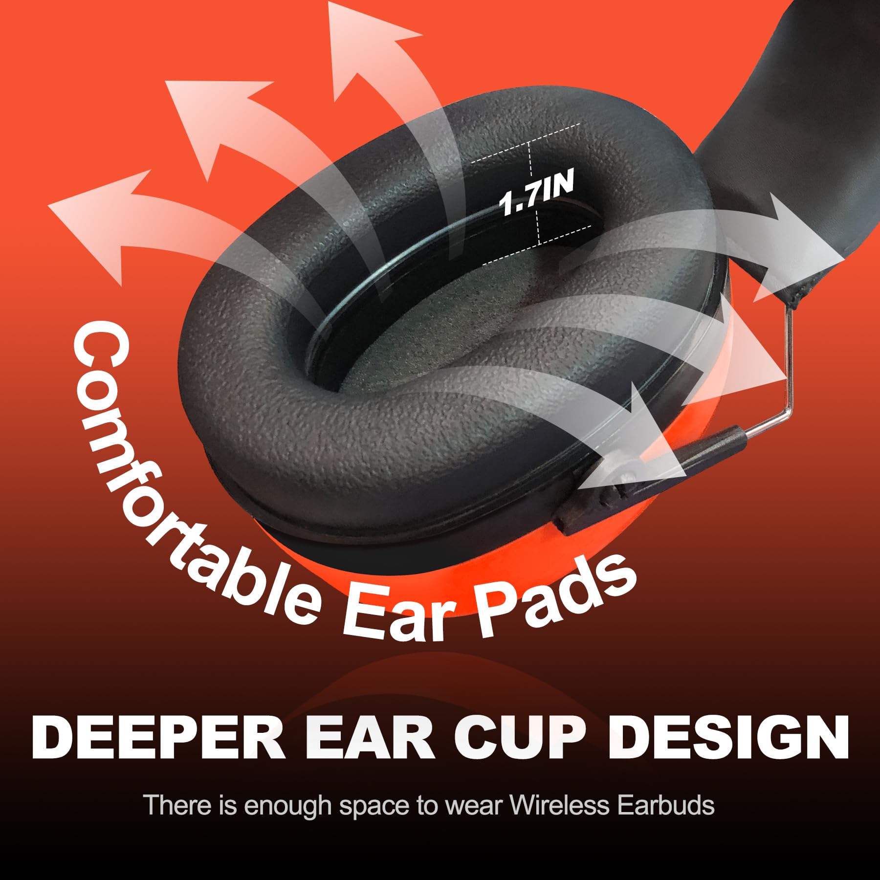 PROHEAR 012 Noise Cancelling Headphones - 28dB NRR Hearing Protection Earmuffs for Construction, Woodworking & Lawn Mowing - Adjustable Safety Ear Muffs for Industrial Work & Outdoor Activities (Orange)