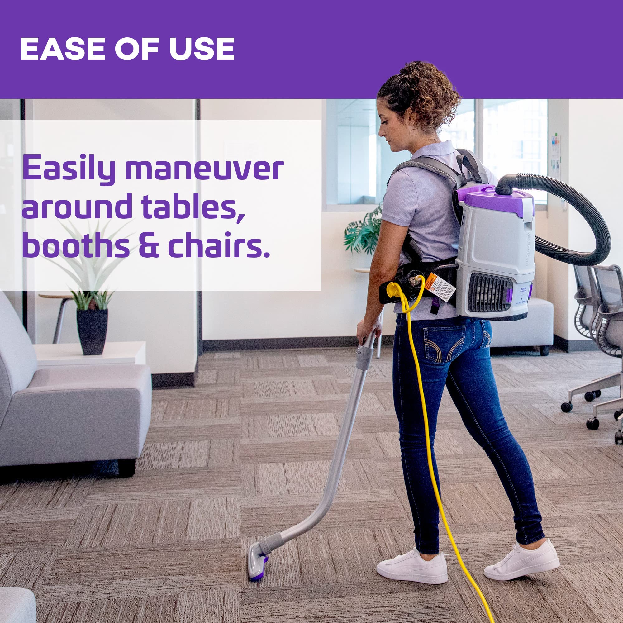 ProTeam GoFit 3 Commercial Backpack Vacuum Cleaner with Xover Multi-Surface Telescoping Wand - 3 Quart Capacity, Corded - Ideal for Offices, Schools, and Commercial Cleaning